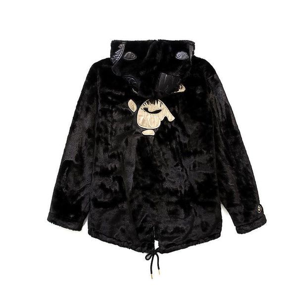 

18aw новая японская уличная мода свободные толстые длинные секции теплая куртка черное золото серии хлопок мужчины и женщины пара пальто hfb, Black;brown