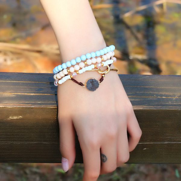 

new fashion bracelet, vintage bohemian bracelet, leather layered handmade bracelet for men, women's jewelry, Black