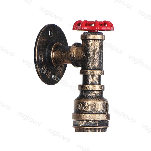 

wall lamps steam punk loft industrial iron rust water pipe retro wall lamps vintage e27 indoor lighting 110-220v for living room bedroom eub