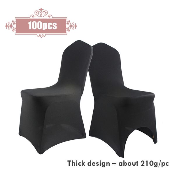 100pcs Lot Universal Black Polyester Spandex Stretch Chair Covers