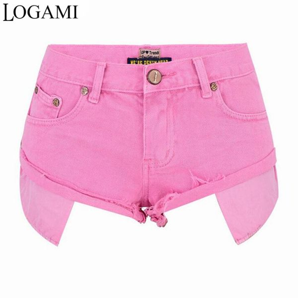 

logami summer denim shorts women mini short woman shorts jeans pink, White;black