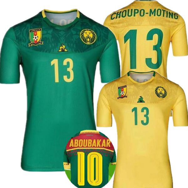 

2019 cameroon soccer jersey 19/20 cameroon home blue #9 eto'o #10 aboubakar soccer shirt national team football uniform, Black;yellow