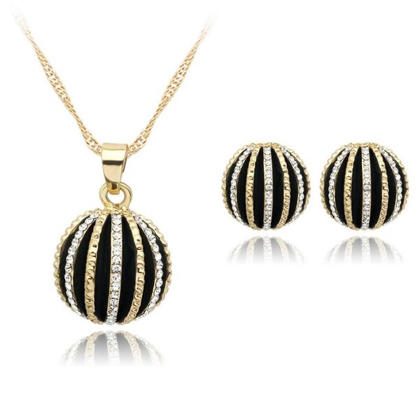

melon seeds pendant necklace earrings jewelry sets for women fashion half ball accessories elegant necklace gifts for her, Silver