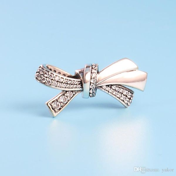 

new fashion 925 sterling silver bowknot charm set original box for pandora diy bracelet european beads charms jewelry accessories, Bronze;silver