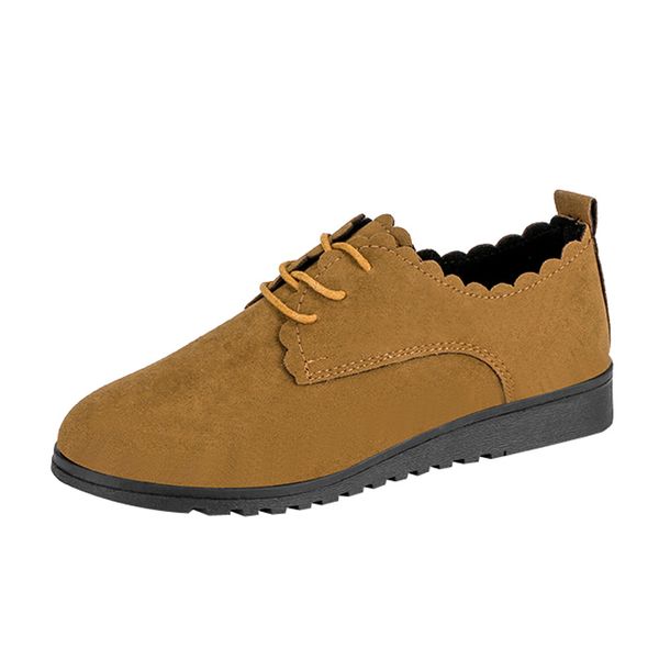 

2121 spring causal flat women single shoes lace-up soft face suede shoes comfort shallow mouth student loafers, Black