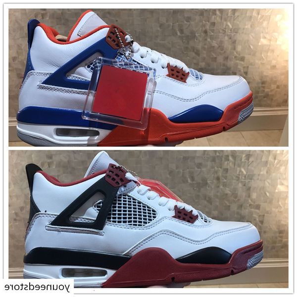 

2018 новый jumpman iv 4 белый синий оранжевый кларе огонь красный черный баскетбол обувь для верхнего качества 4s кроссовки мужские кроссовк