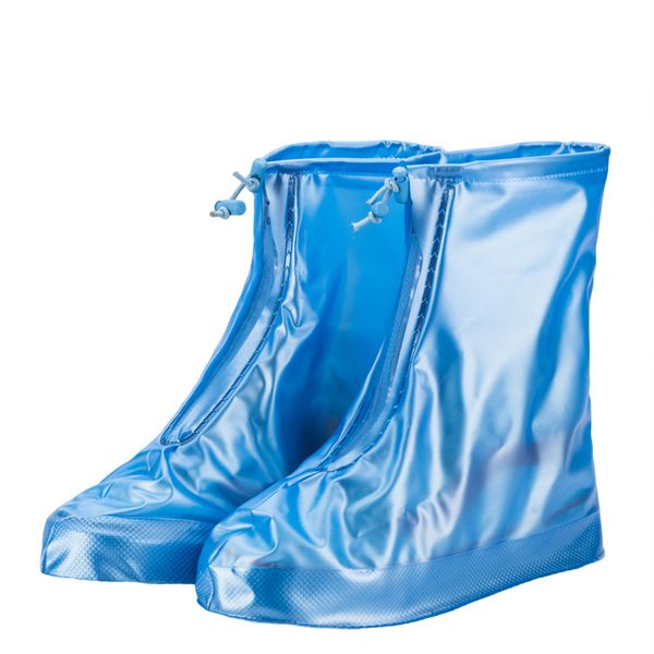 

2pcs/pair fashion rain shoe cover thick anti-skid wear-resistant waterproof shoe cover for walking in creek rainy and snowing, White;pink