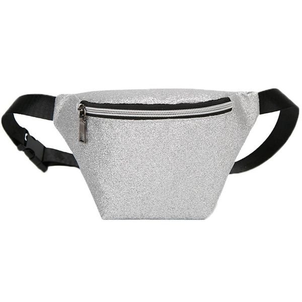

fashion sequin pu leather fanny pack women waterproof leather fanny pack waist bag chest bags fashion belt bag a1