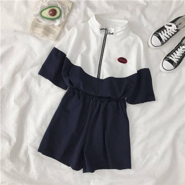 

tracksuit letter cartoon women pacthwork set outfit fashion cute 2 pieces suits casual overalls jumpsuits workout clothing 2xl, White;red