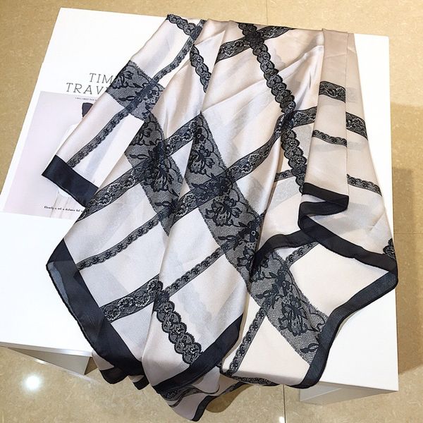 

brand design - the new 2019 spring autumn winter silk warped imitation silk lady fashion scarf, Blue;gray