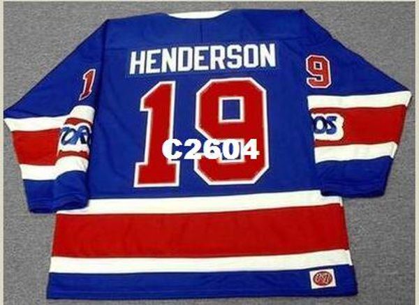 

мужские #19 пол хендерсон торонто торос 1974 wha ретро прочь хоккей джерси или обычай любое имя или номер ретро джерси, Black;red