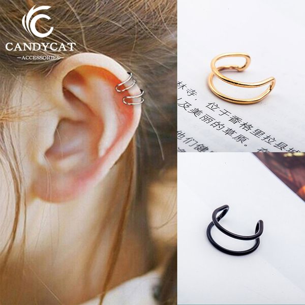 

trendy gold silver clip earrings for women men simple u type no pierced ear cuff earring fashion jewelry party gifts wholesale