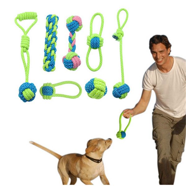 

13 styles cotton dog rope toy knot puppy chew teething toys teeth cleaning pet playing ball for small medium large dogs pets supplier