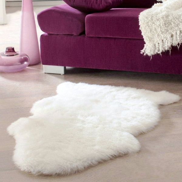 

super soft faux sheepskin washable carpet warm hairy seat pad fluffy rugs faux mats for floor chairs sofas cushions 60x40cm