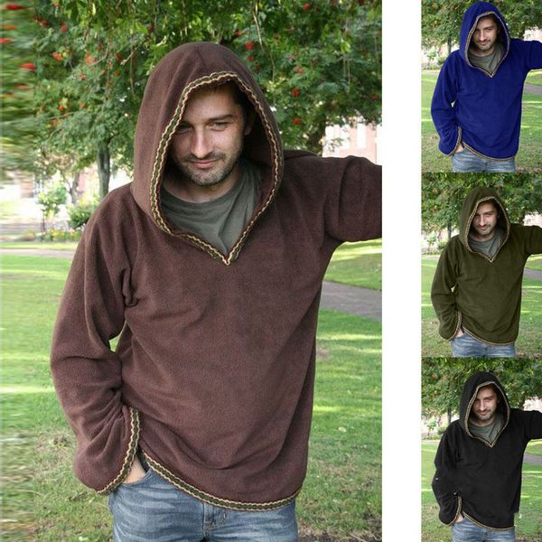 

soli color mens designer hoodies casual long sleeve mens fleece hooded hoodies casual solid color mens hoodies, Black