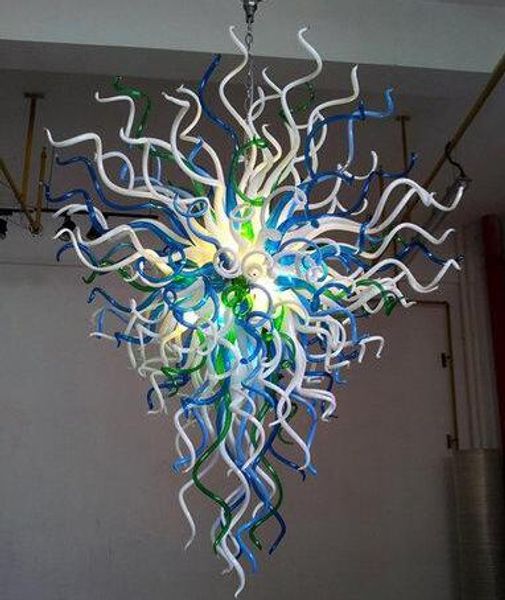 

lamps murano art industrial pendant chandeliers blue green and white color hand blown glass large led chandelier light