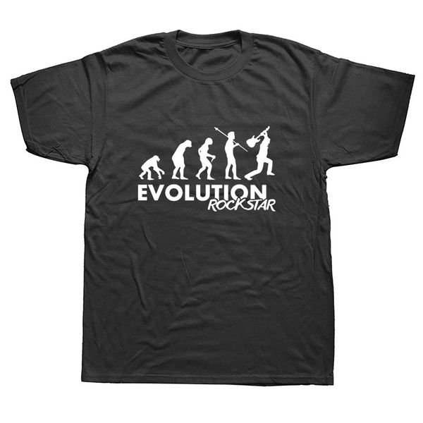 

evolution guitar guitarist funny t shirts men summer cotton harajuku short sleeve o neck streetwear black t-shirt, White;black