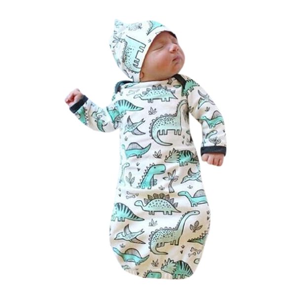 

TELOTUNY2Pcs sleepwear Newborn Infant Baby Girls Boy Cartoon Dinosaur Pajamas Gown Swaddle Outfits z0829