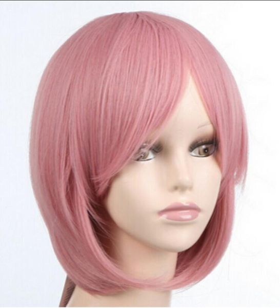 Wig Natural Light Pink Straight Short Hair Wigs Women S Fashion