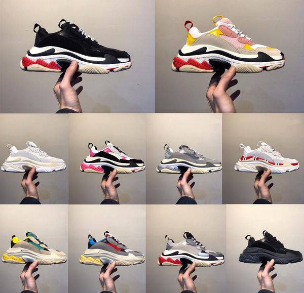 

2019 fashion paris casual shoes 17fw triple-s dad for men's women beige black ceahp sports designer triple s shoes size 36-45 g001