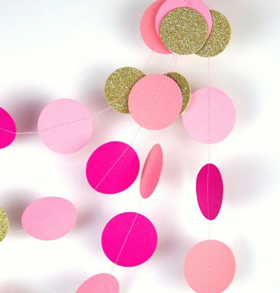 

8ft party home ball garland bunting banner party birthday decoration gold white