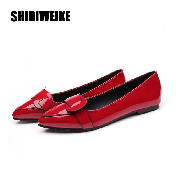 

women shoes ballet flats women flats bow square toe ballerina flat boat shoes loafers big size 34-43 zapatos mujer q514, Black