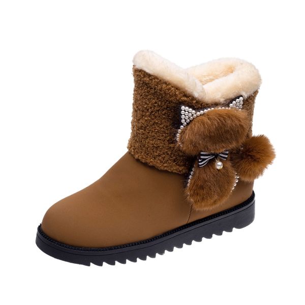 

2019 new real fur classic mujer botas genuine snow boots winter shoes for women warm fashion snow boots women nvx142, Black