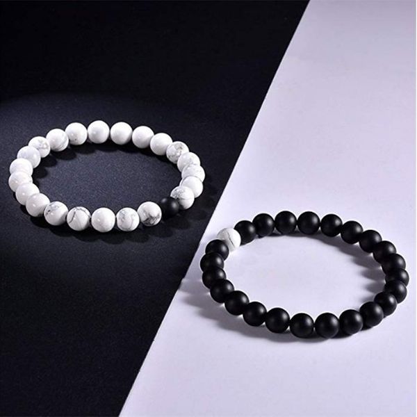 

natural stone bracelet men and women designer design charm essential oil diffusion yoga wrist jewelry, Black