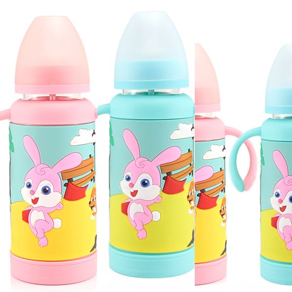 

bear wide mouth borosilicate anti-fall glass baby with handle explosion-proof milk milk bottle baby bottle 260ml