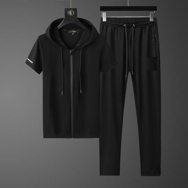 

sell 2020 new fashion running men's sports short sleeve suit letter leisure clothing sports suit luxury fashion suit size -4xl, Gray
