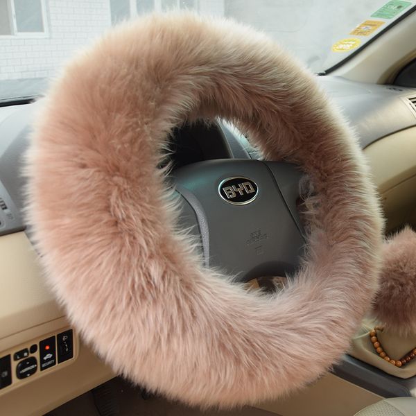 

kawosen winter warm australian wool steering wheel cover for 14.96" x 14.96" steeling wheel in diameter 38cm wswc01