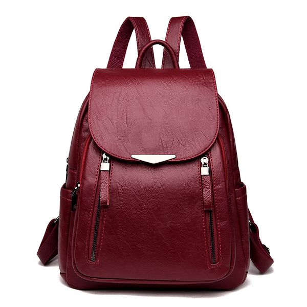 

vintage women soft leather backpacks ladies bagpack large capacity school bags for teenage girls travel backpack mochila mujer