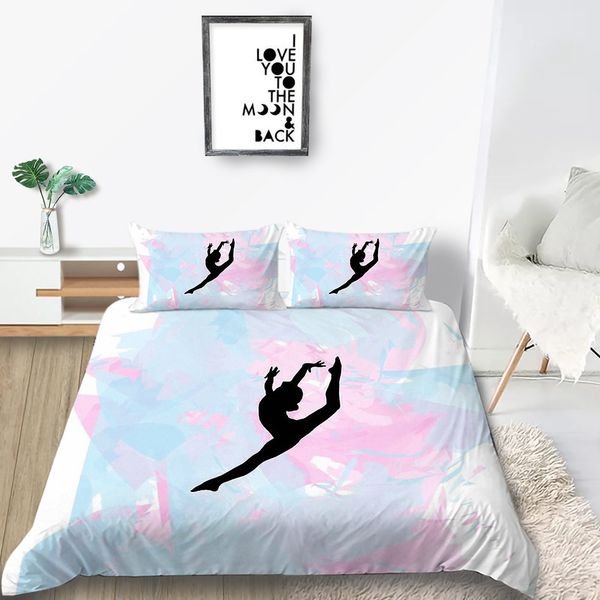 Ballet Dancer Bedding Set For Girl Fashionable Fantasy Duvet Cover