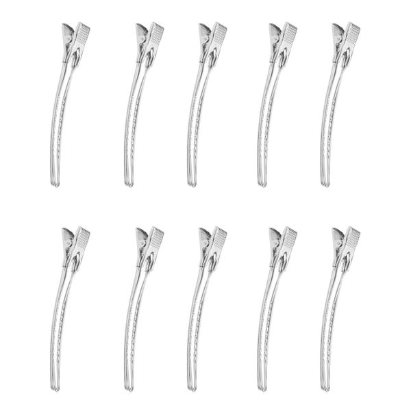 

lot of 10pcs metal salon duck hair clips hairdressing sectioning clamps, Brown