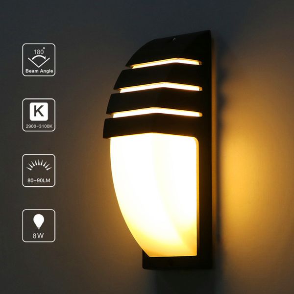 Modern minimalist 8WCOB yarım çubuk LED ev duvar lambası alüminyum koridor koridor ışık açık su geçirmez bahçe ışıkları