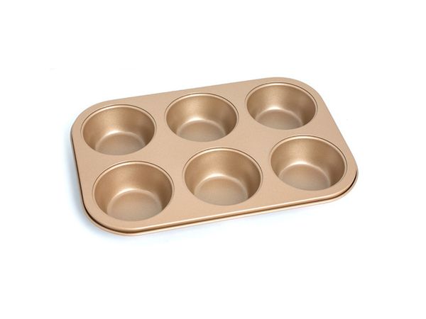 

golden 6 row of cake molds diy cake biscuit pot baking pan home kitchen non-stick pan black carbon steel oven high temperature baking tray