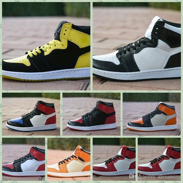 

j001ha 2019 new 1 high og mens basketball shoes game royal banned shadow bred red blue toe shoes women 1s chicago sneakers