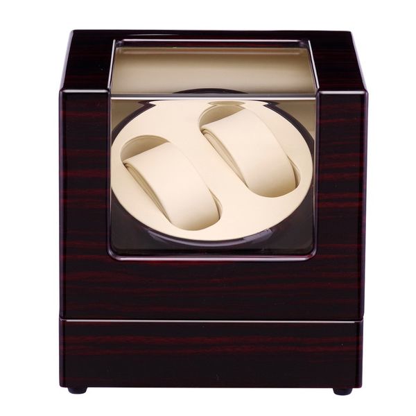 

watch winder ,lt wooden automatic rotation 2+0 display box (outside is rose red black inside is white)2019 new style, Black;blue