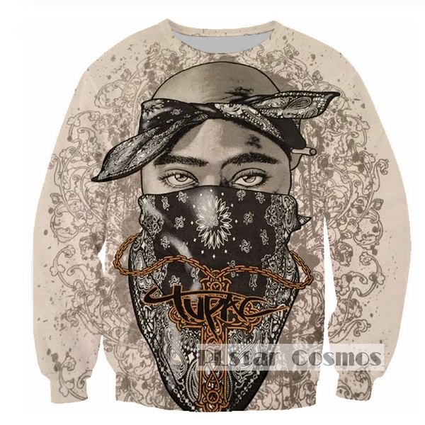 

2019 рэпер 2pac тупака амару шакура notorious b.i.g. biggie smalls 3d печати толстовка мужчины женщины crewneck с длинным рукавом streetwear, Black