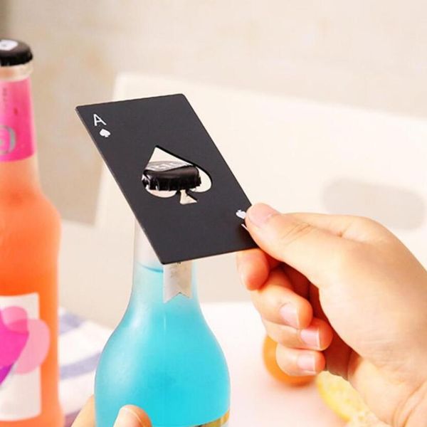 

creative gift bottle opener stainless steel beer opener poker playing card of spades bottle cap opener bar tools kitchen supplies