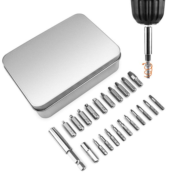 

screw extractor left hand drill bit set easy out broken damaged bol-t kit