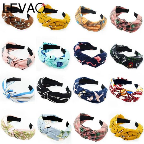 

hair accessories levao wild plaid print stripe bezel solid knotted design bohemian women headbands lady hairbands girls headwear
