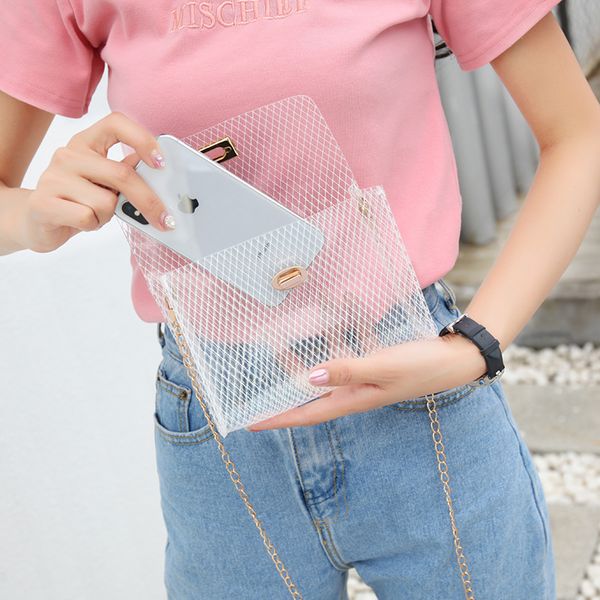 

jelly pvc transparent shoulder bags for women 2019 mobile phone sling bag female crossbody messenger bags ladies travel purse