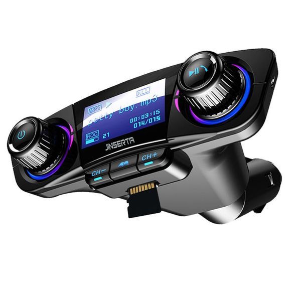 

power on off bluetooth 5.0 fm transmitter modulator handscar kit tf usb music aux audio mp3 player