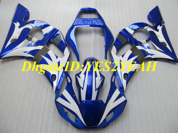 Kit carenatura moto Hi-Grade per YAMAHA YZFR6 98 99 00 02 YZF R6 1998 2002 YZF600 ABS bianco blu Set carenature + Regali YM23