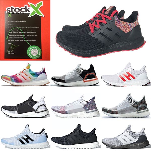 

brand ultra boost mens women running shoes woodstock active red stripes ultraboost designer trainers sport sneakers, White;red