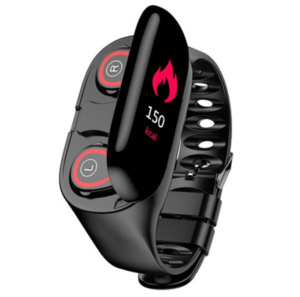 

ai smart watch with bluetooth headphone heart rate monitor smart wristband long time standby fitness bracelet j190522 tws earphones