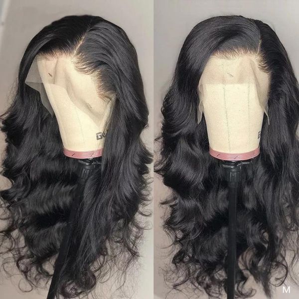 

13x4 13x6 lace front human hair wigs for black women brailian body wave lace front wig middle ratio remy wig human hair, Black;brown