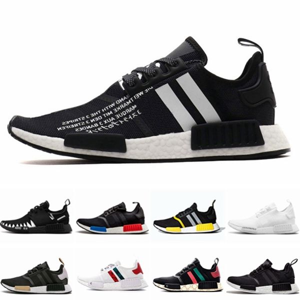 

2019 новый r1 runner atmos bred кроссовки nbhd primeknit tri-color og классические мужчины женщины япония тройной черный белый гром спортивн