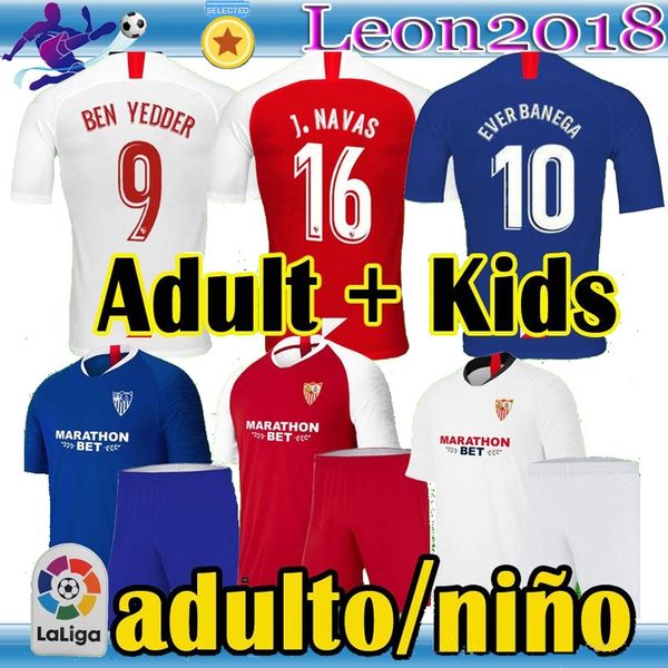 

Adult kids 19 20 Sevilla Soccer Jersey 2019 Seville fc home away third EVER BANEGA BEN YEDDER J.NAVAS YEDDER CORREA Football Shirt
